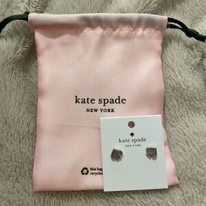 NWT Kate Spade “Everyday Spade” Rhinestone Earrings with Dust Bag